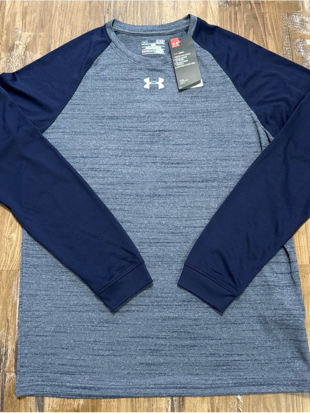 Under Armour Men’s Navy Heather and Navy Long Sleeve Shirt